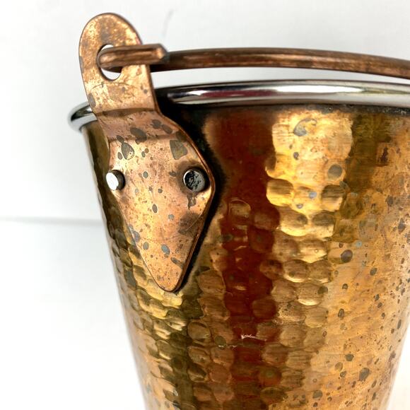 Indian Hammered Copper Balti Bucket Serveware - Picture 5 of 6